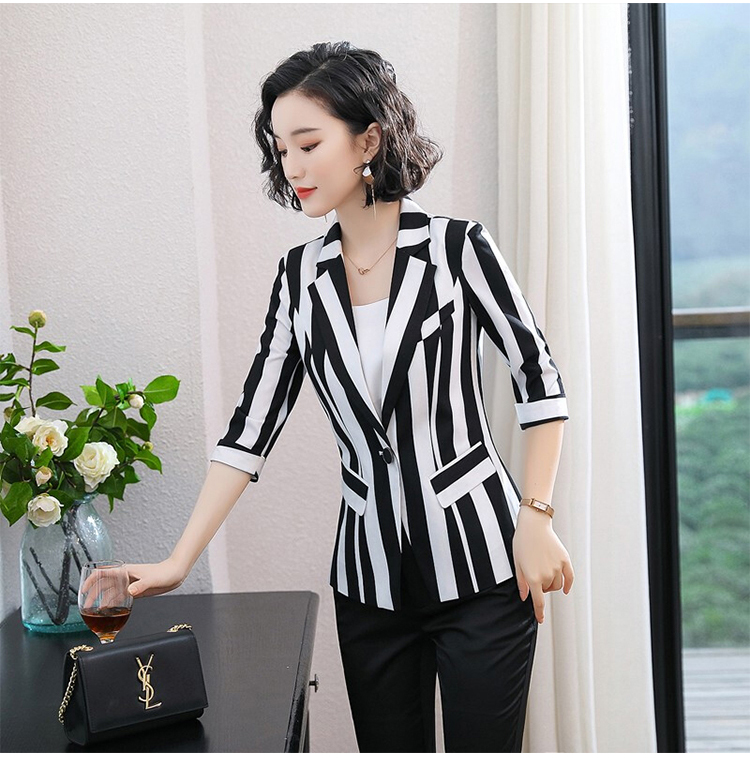 春秋季中袖时尚气质职业女套装裤