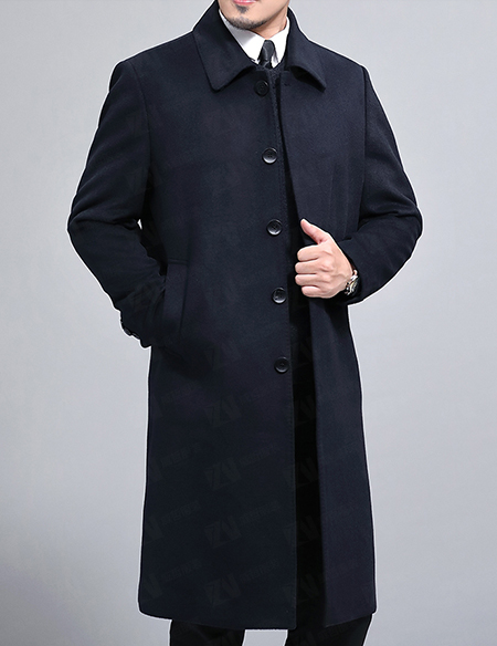冬季高档羊毛大衣男装长款风衣毛呢外套加厚 