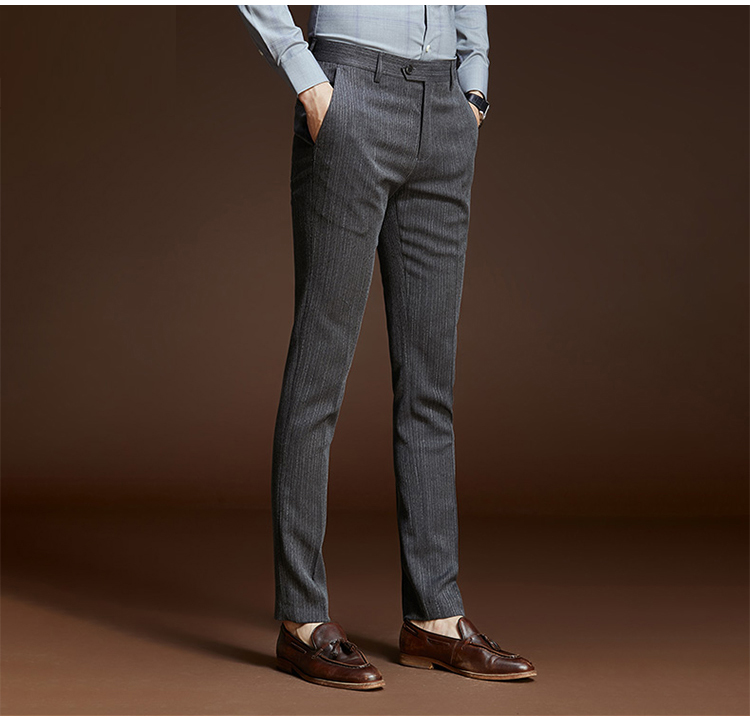 西裤男修身西装裤子职业装灰色商务正装青年男装裤子