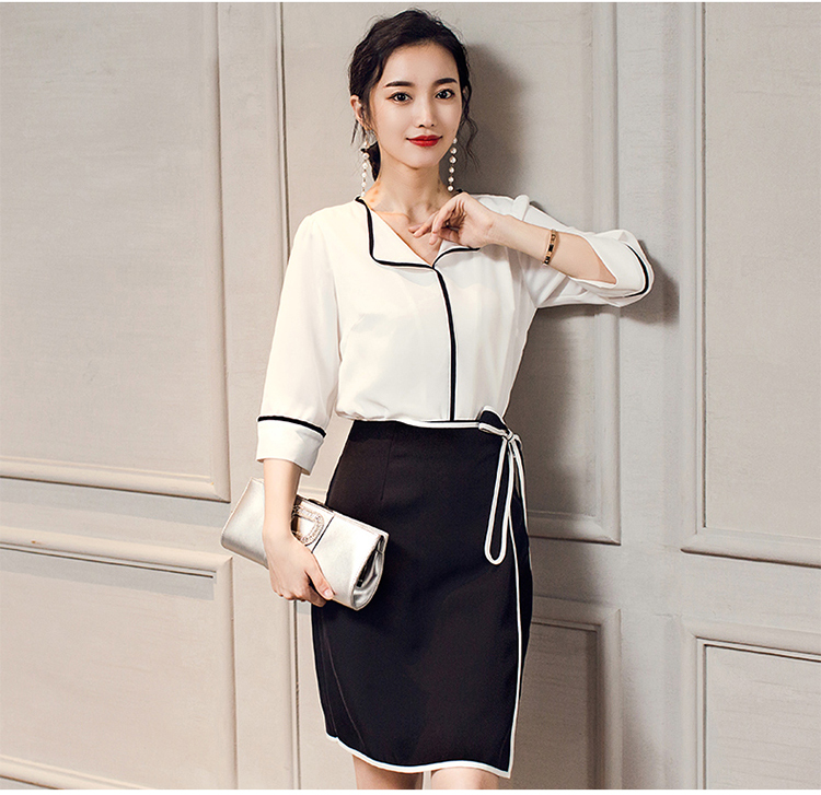 新款职业连衣裙女夏装OL通勤气质显瘦流行裙子套装夏天两件套