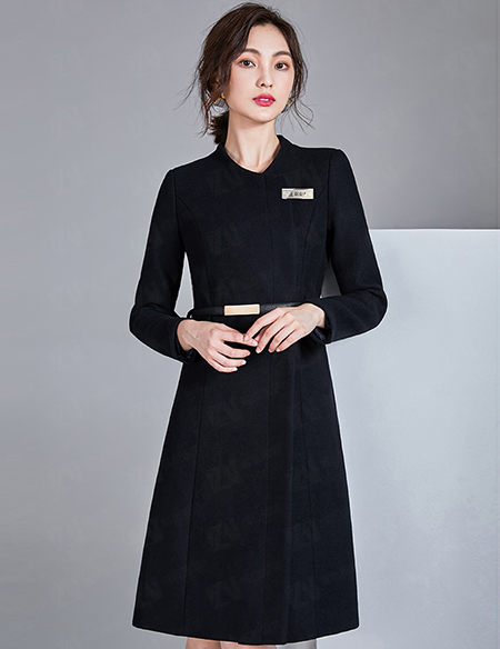 女款毛呢大衣风衣秋冬季中长款修身气质职业装外套白领呢子简约加厚工作服 黑色