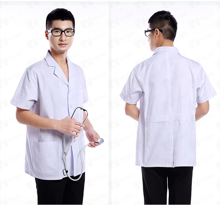 夏装短袖医师服医生护士服白大褂短款