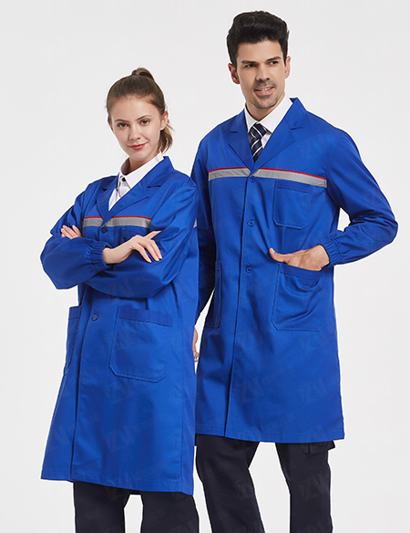 防静电加油站工作服男女式春秋蓝色长款大褂中国石油中国石化工装