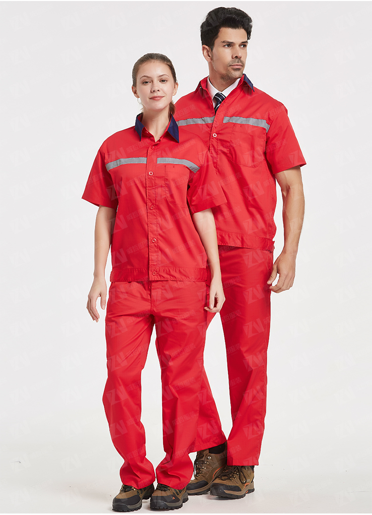 防静电加油站夏季短袖拼色加油站中国石油中国石化工装