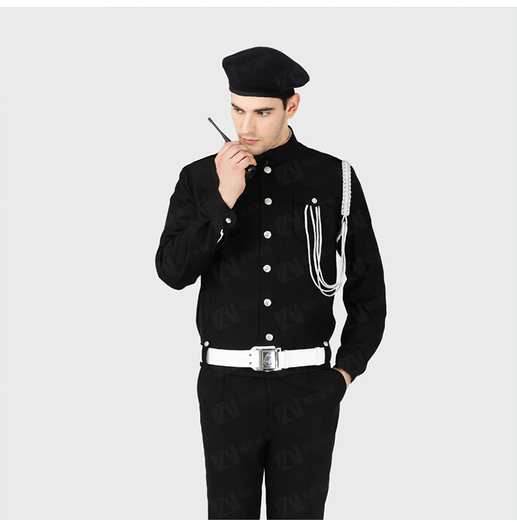 秋冬长袖新款男士立领黑色形象岗售楼部住宅保安服制服