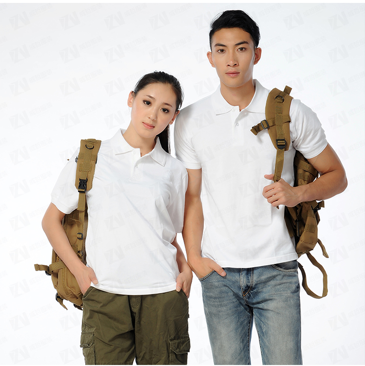 企业POLO衫定制T恤定制男女款白色团队服广告文化衫刺绣印字