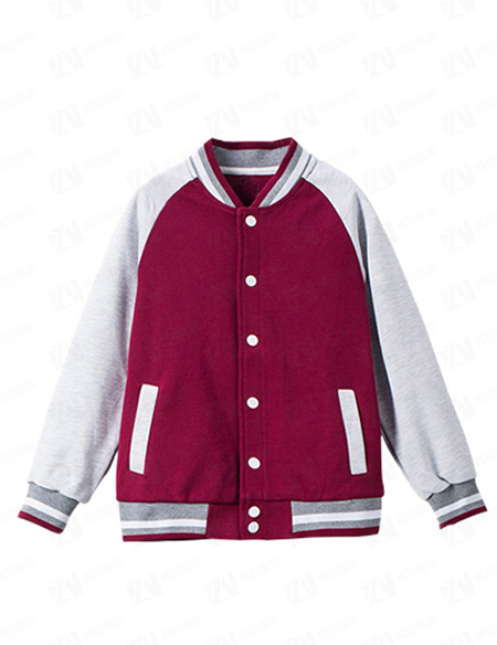 春秋新款拼色棒球服学校运动校服定制刺绣印字印学校名称logo