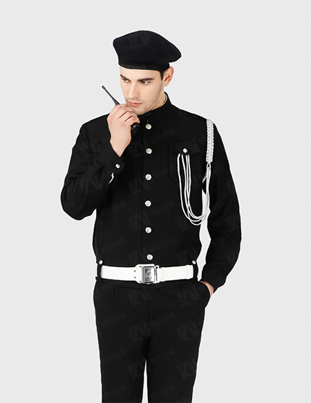 秋冬长袖新款男士立领黑色形象岗售楼部住宅保安服制服