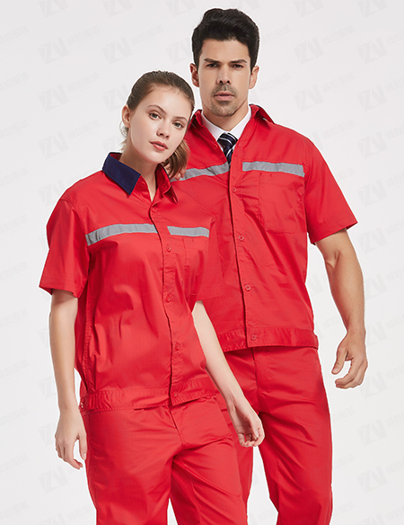 防静电加油站夏季短袖拼色加油站中国石油中国石化工装