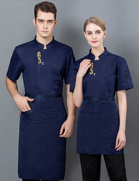 新款夏季短袖酒店餐饮饭店餐厅厨房厨师服制服
