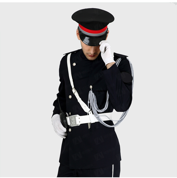 秋冬长袖男士黑色形象岗售楼部住宅保安服制服