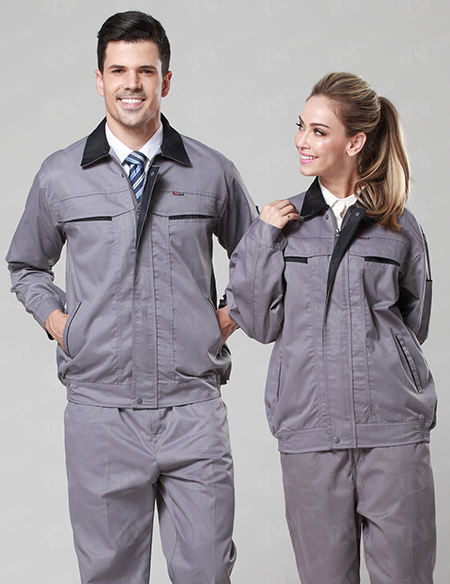 春秋长袖套装男女士撞色工装劳保汽修服