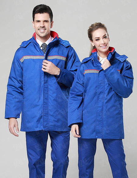 防静电加油站工作服男女式蓝色冬季加厚棉衣中国石油中国石化工装