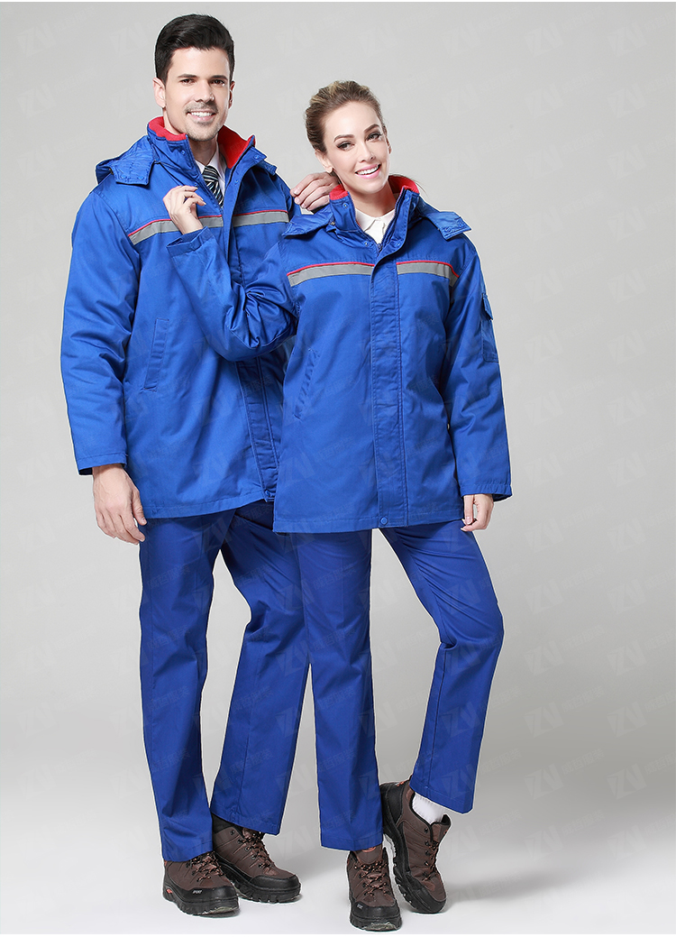 防静电加油站工作服男女式蓝色冬季加厚棉衣中国石油中国石化工装