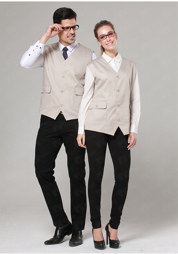 定制logo活动志愿者夏天外穿米白色马甲背心