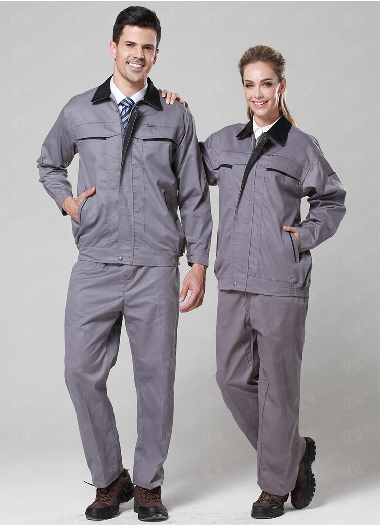 春秋长袖套装男女士撞色工装劳保汽修服