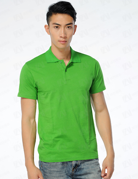 企业POLO衫定制T恤定制男女款绿色团队服广告文化衫刺绣印字