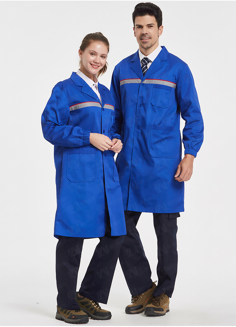 防静电加油站工作服男女式春秋蓝色长款大褂中国石油中国石化工装