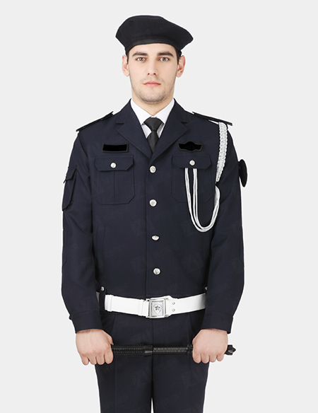 秋冬新款长袖男士黑色形象岗售楼部住宅保安服制服