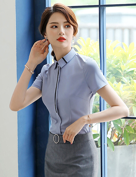 夏季新款酒店餐饮前台收银领班经理衬衣制服工作服