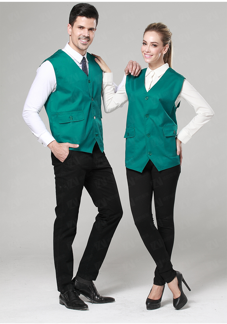 定制logo活动志愿者夏天外穿墨绿色马甲背心