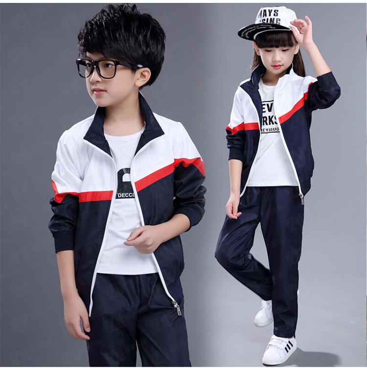 学校校服定制上下拼色男女款运动校服刺绣印字印学校名称logo