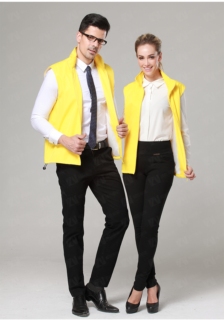 定制logo活动志愿者夏天外穿黄色马甲背心