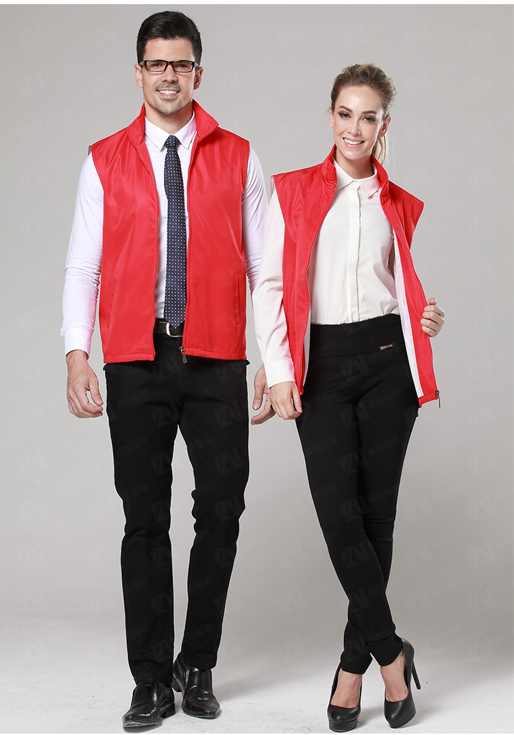 定制logo活动志愿者夏天外穿红色马甲背心