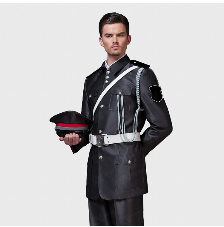 秋冬新款长袖男士黑色形象岗售楼部住宅保安服制服