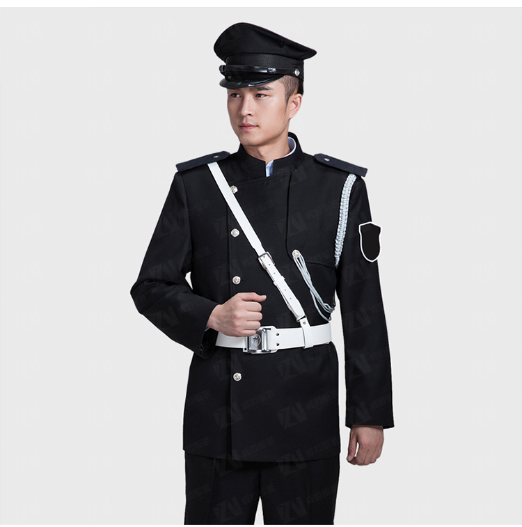 秋冬长袖男士黑色形象岗售楼部住宅保安服制服