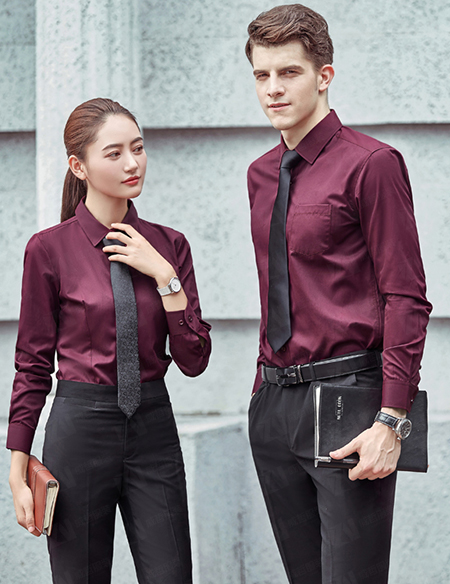 春秋酒红色新款酒店饭店餐饮前台收银领班经理衬衣制服工作服