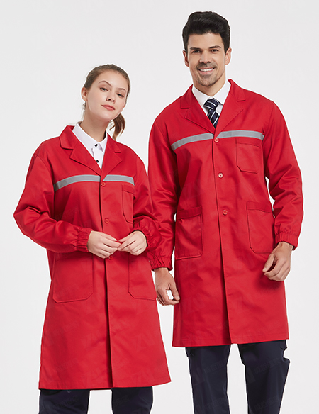 防静电加油站工作服男女式春秋红色长款大褂中国石油中国石化工装
