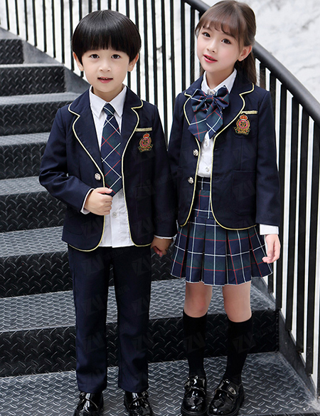 学校校服定制日式韩系春秋西装衬衫百褶裙西裤男女款校服刺绣印字印学校名称logo