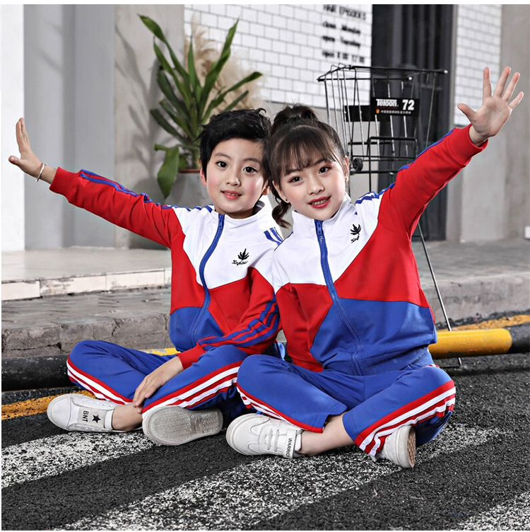 学校校服定制春秋款男女撞色运动套装校服刺绣印字印学校名称logo