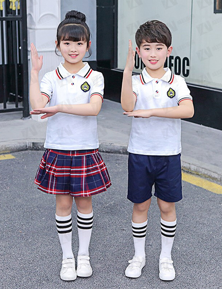 校服定制夏季百褶裙短裤短袖套装男女款运动校服刺绣印字印学校名称logo