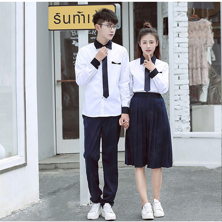 学校校服定制空乘专业春秋衬衫百褶裙西裤男女款校服刺绣印字印学校名称logo