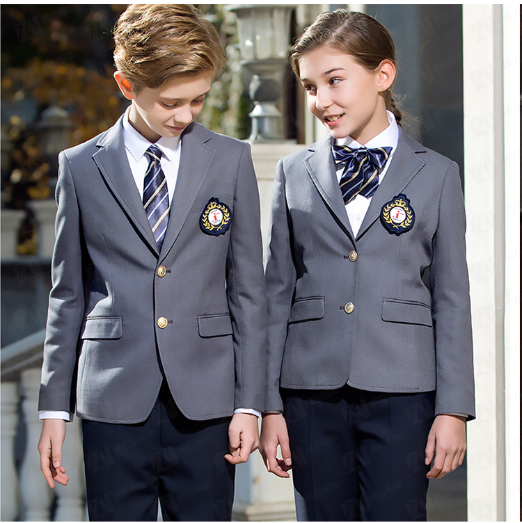 学校校服定制春秋西装衬衫西裤男女款校服刺绣印字印学校名称logo