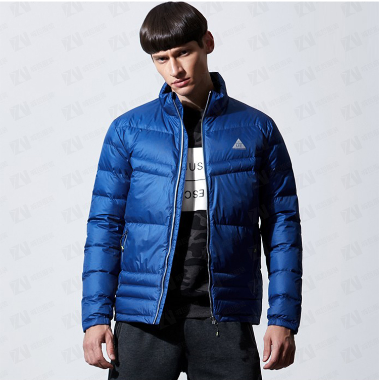 秋冬新款男式宝蓝色短款保暖羽绒服