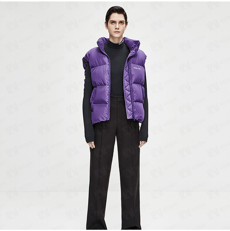 秋冬新款女式紫色宽松马甲保暖棉服棉衣坎肩背心