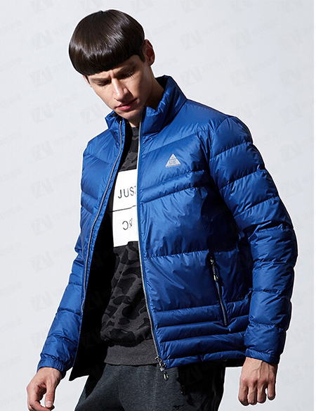 秋冬新款男式宝蓝色短款保暖羽绒服