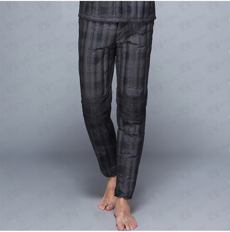 秋冬加绒加厚格纹保暖棉裤