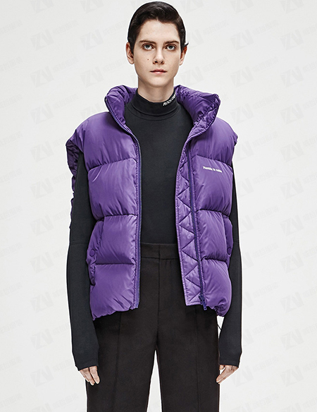 秋冬新款女式紫色宽松马甲保暖棉服棉衣坎肩背心