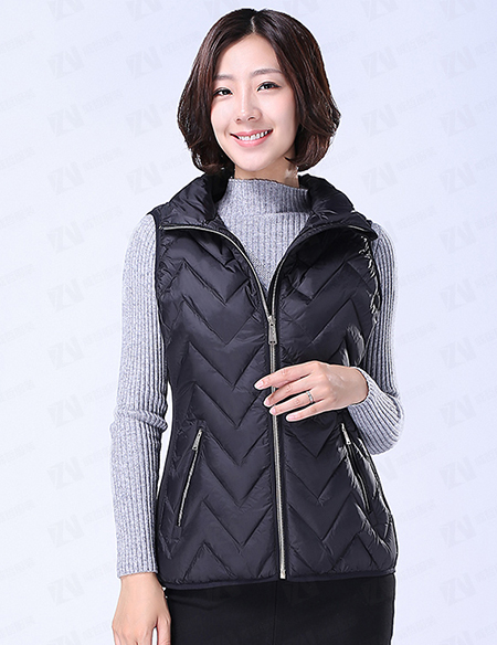 秋冬新款女式黑色马甲保暖棉服棉衣坎肩背心
